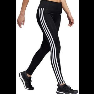 Adidas Climalite 3 Stripe Active Leggings Black